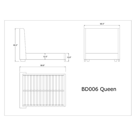 Manhattan Comfort Parlay Queen-Size Bed in Portobello BD006-QN-PB